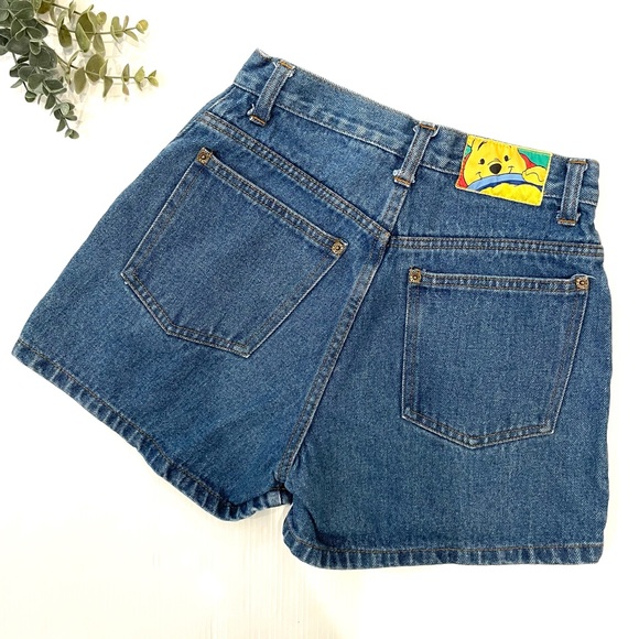 Winnie The Pooh Vintage High Rise Jean Shorts 23 Embroidered Disney Denim - Picture 2 of 7